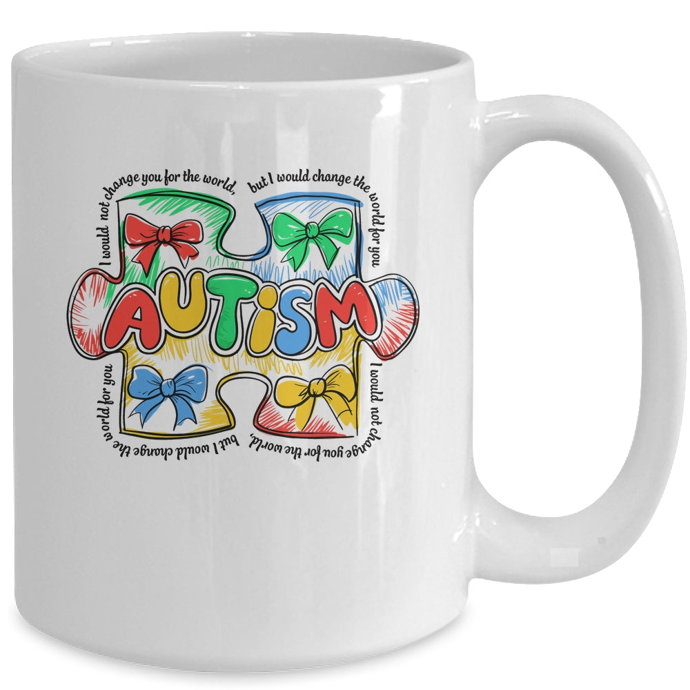 Autism Awareness Coquette Bow Retro Teacher Autism Education Mug | siriusteestore
