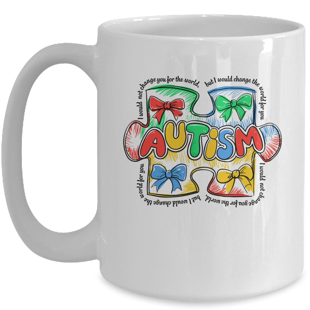 Autism Awareness Coquette Bow Retro Teacher Autism Education Mug | siriusteestore