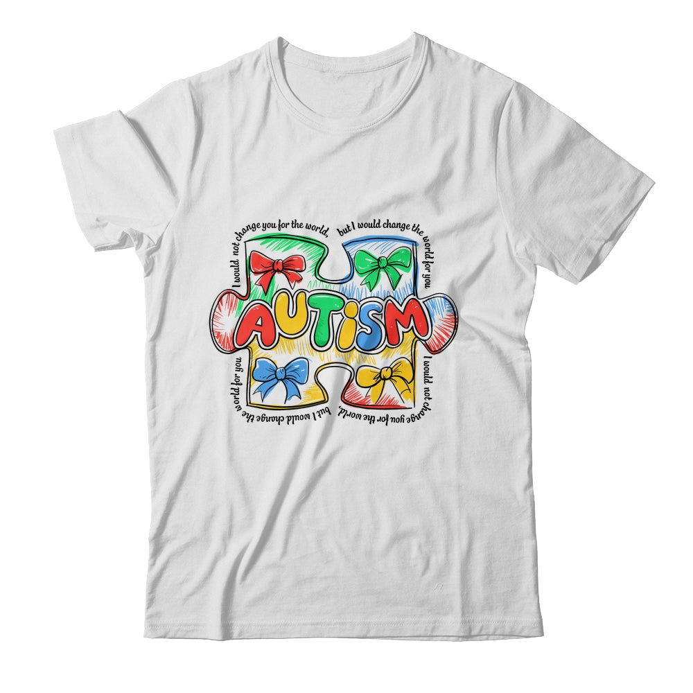 Autism Awareness Coquette Bow Retro Teacher Autism Education Shirt & Hoodie | siriusteestore