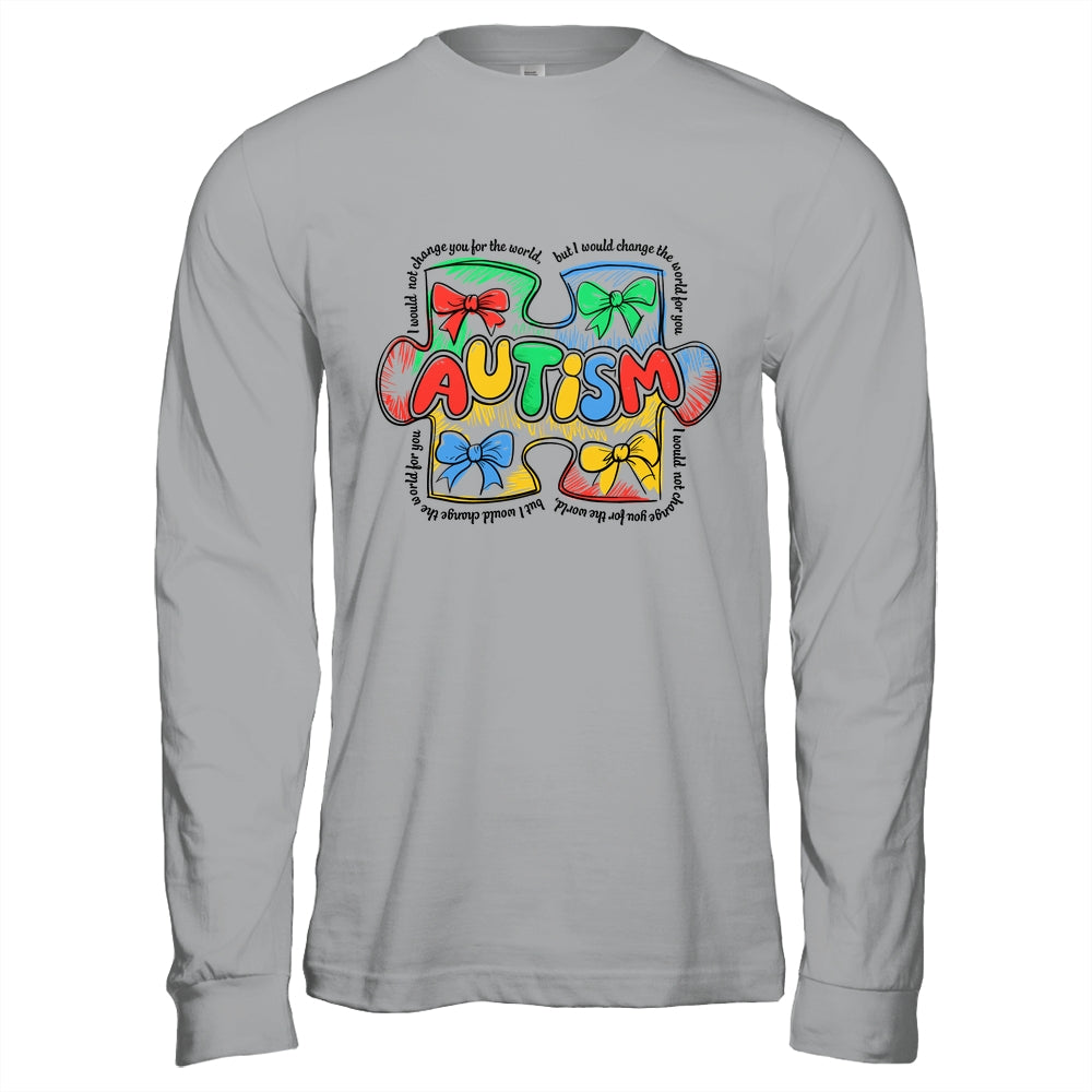 Autism Awareness Coquette Bow Retro Teacher Autism Education Shirt & Hoodie | siriusteestore