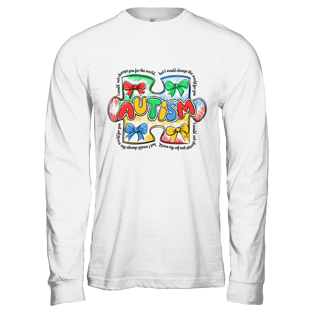 Autism Awareness Coquette Bow Retro Teacher Autism Education Shirt & Hoodie | siriusteestore