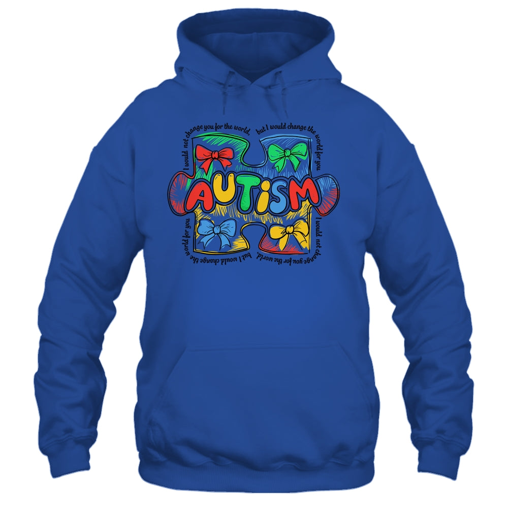 Autism Awareness Coquette Bow Retro Teacher Autism Education Shirt & Hoodie | siriusteestore