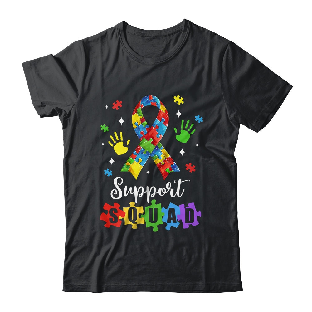 Autism Awareness Month Ribbon Support Squad Womens Kids Shirt & Tank Top | siriusteestore