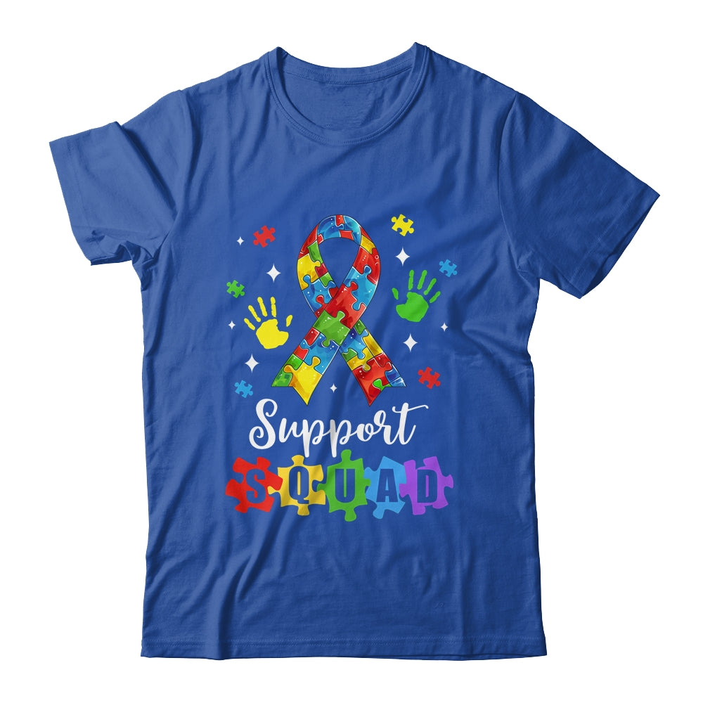Autism Awareness Month Ribbon Support Squad Womens Kids Shirt & Tank Top | siriusteestore