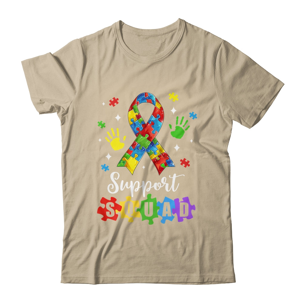 Autism Awareness Month Ribbon Support Squad Womens Kids Shirt & Tank Top | siriusteestore