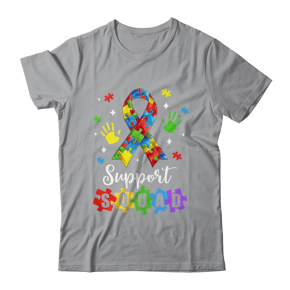 Autism Awareness Month Ribbon Support Squad Womens Kids Shirt & Tank Top | siriusteestore