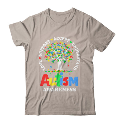 Autism Awareness Month Tree Love Support Accept Understand Shirt & Tank Top | siriusteestore