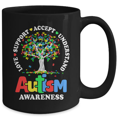 Autism Awareness Month Tree Love Support Accept Understand Mug | siriusteestore