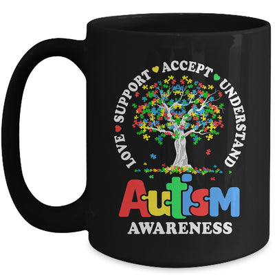 Autism Awareness Month Tree Love Support Accept Understand Mug | siriusteestore