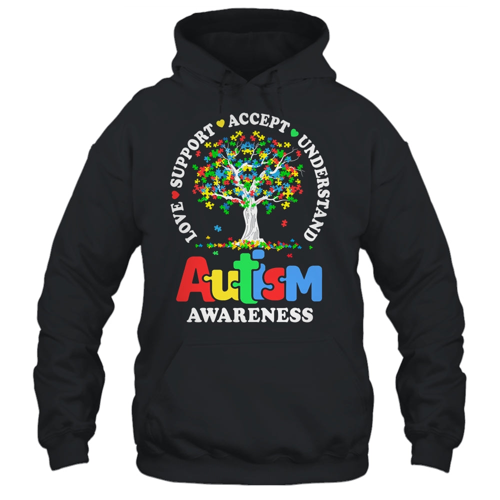 Autism Awareness Month Tree Love Support Accept Understand Shirt & Tank Top | siriusteestore