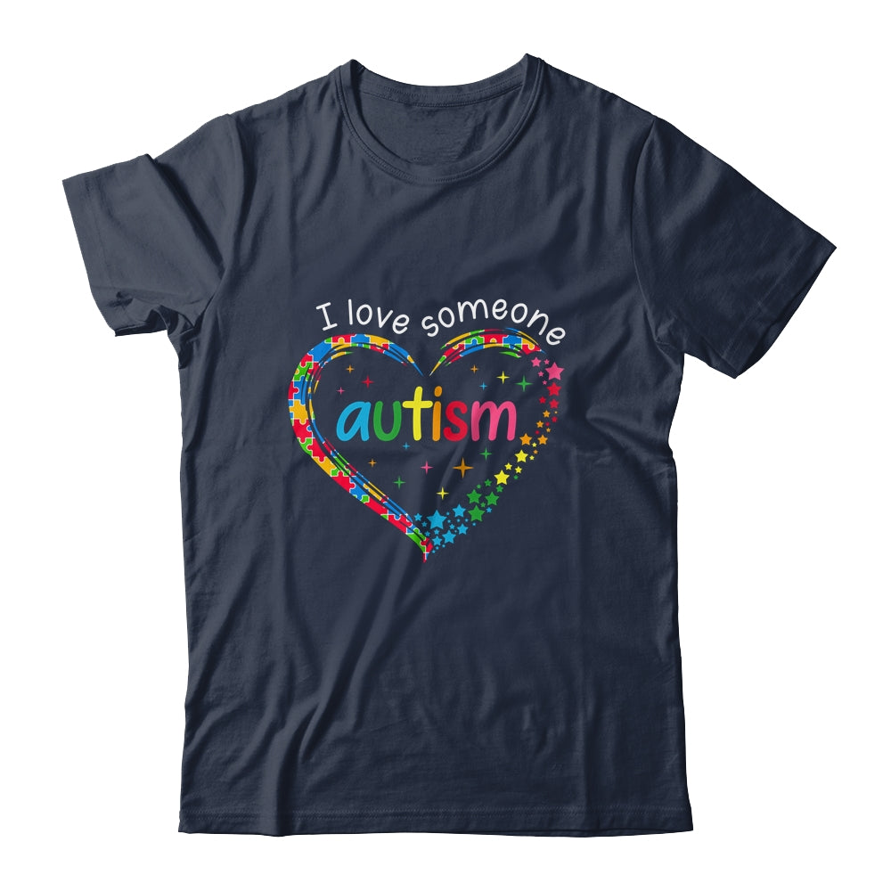 Autism Awareness Puzzle Heart I Love Someone With Autism Shirt & Tank Top | siriusteestore