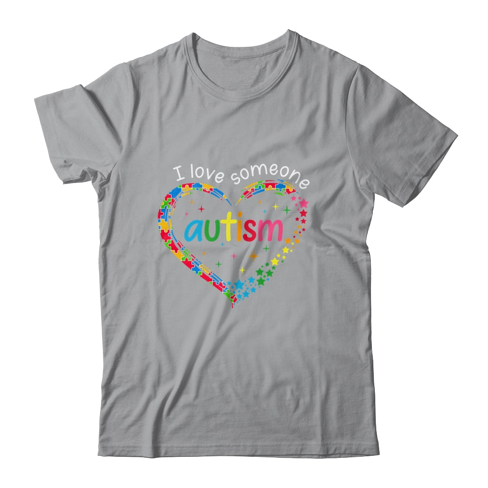 Autism Awareness Puzzle Heart I Love Someone With Autism Shirt & Tank Top | siriusteestore
