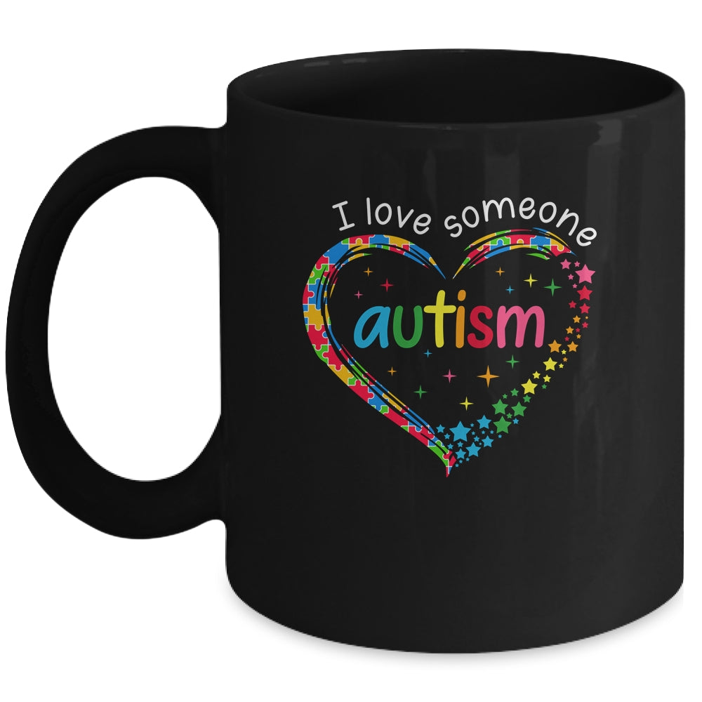 Autism Awareness Puzzle Heart I Love Someone With Autism Mug | siriusteestore