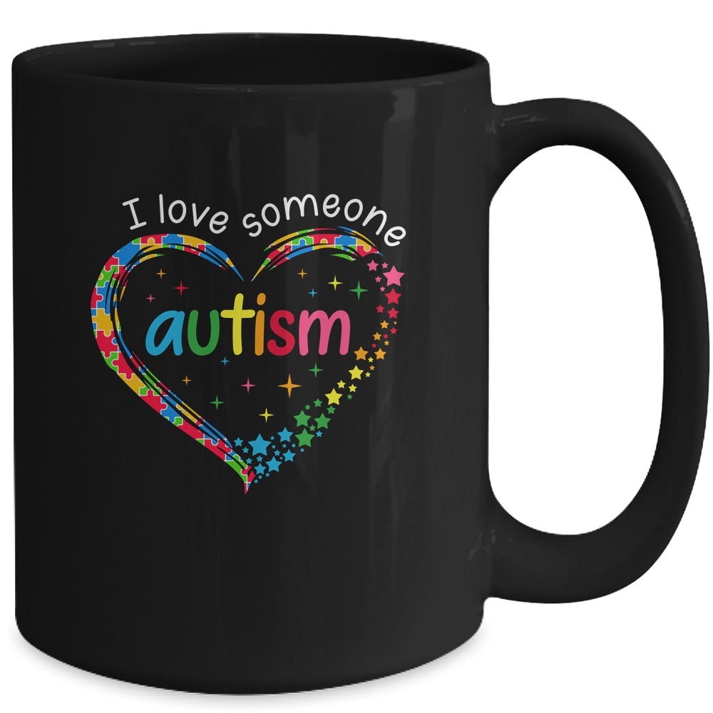 Autism Awareness Puzzle Heart I Love Someone With Autism Mug | siriusteestore