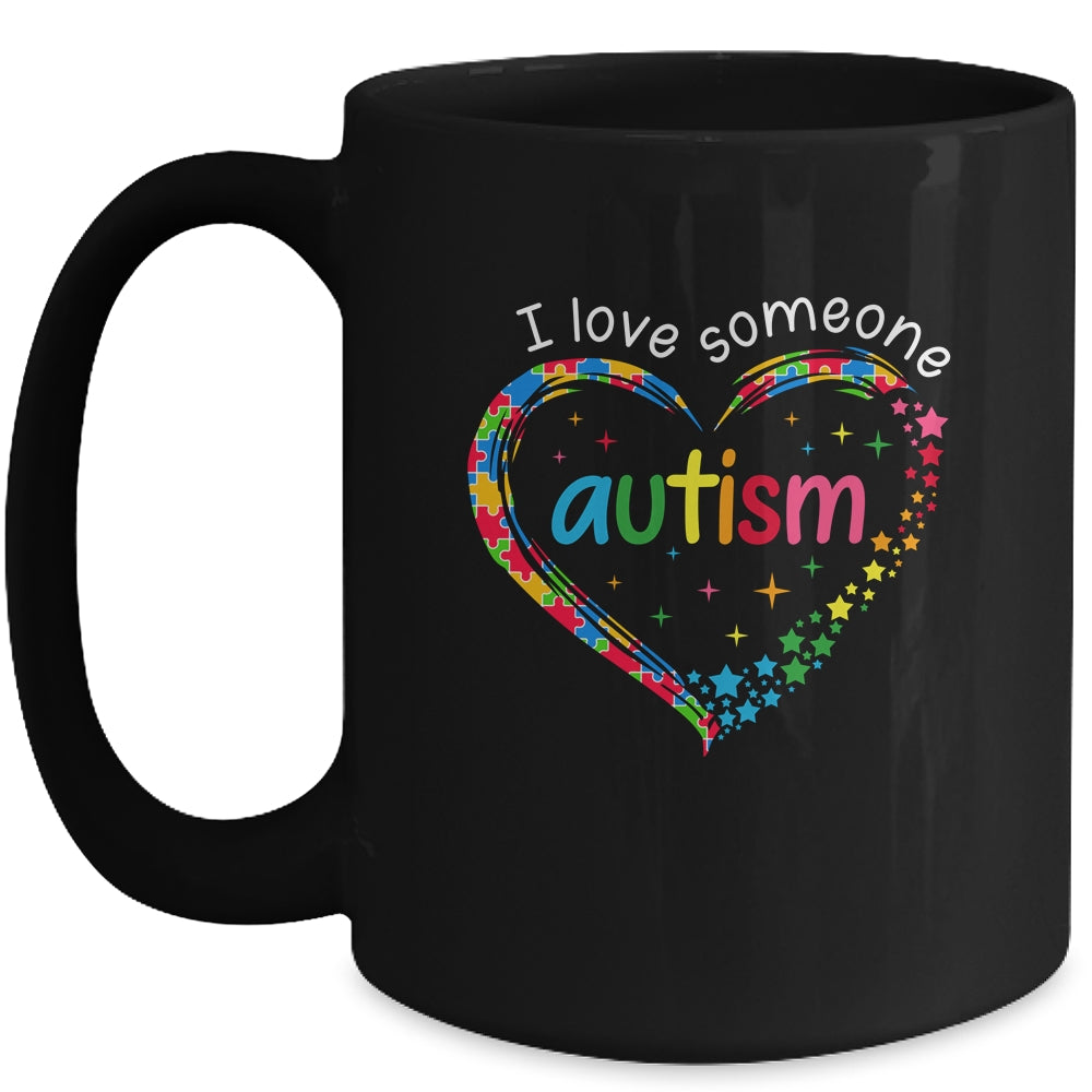 Autism Awareness Puzzle Heart I Love Someone With Autism Mug | siriusteestore