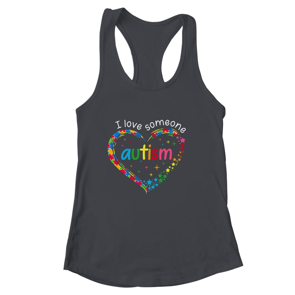 Autism Awareness Puzzle Heart I Love Someone With Autism Shirt & Tank Top | siriusteestore