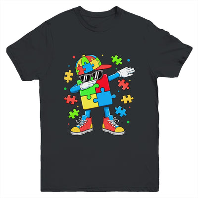 Autism Awareness Support Dabbing Puzzle Friends Family Son Youth Shirt | siriusteestore