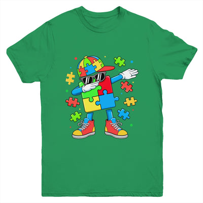 Autism Awareness Support Dabbing Puzzle Friends Family Son Youth Shirt | siriusteestore