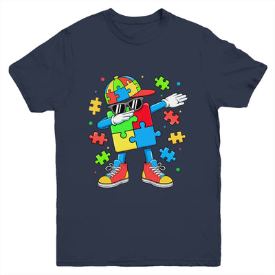 Autism Awareness Support Dabbing Puzzle Friends Family Son Youth Shirt | siriusteestore