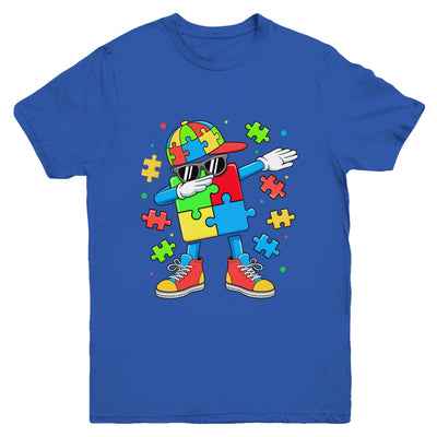 Autism Awareness Support Dabbing Puzzle Friends Family Son Youth Shirt | siriusteestore