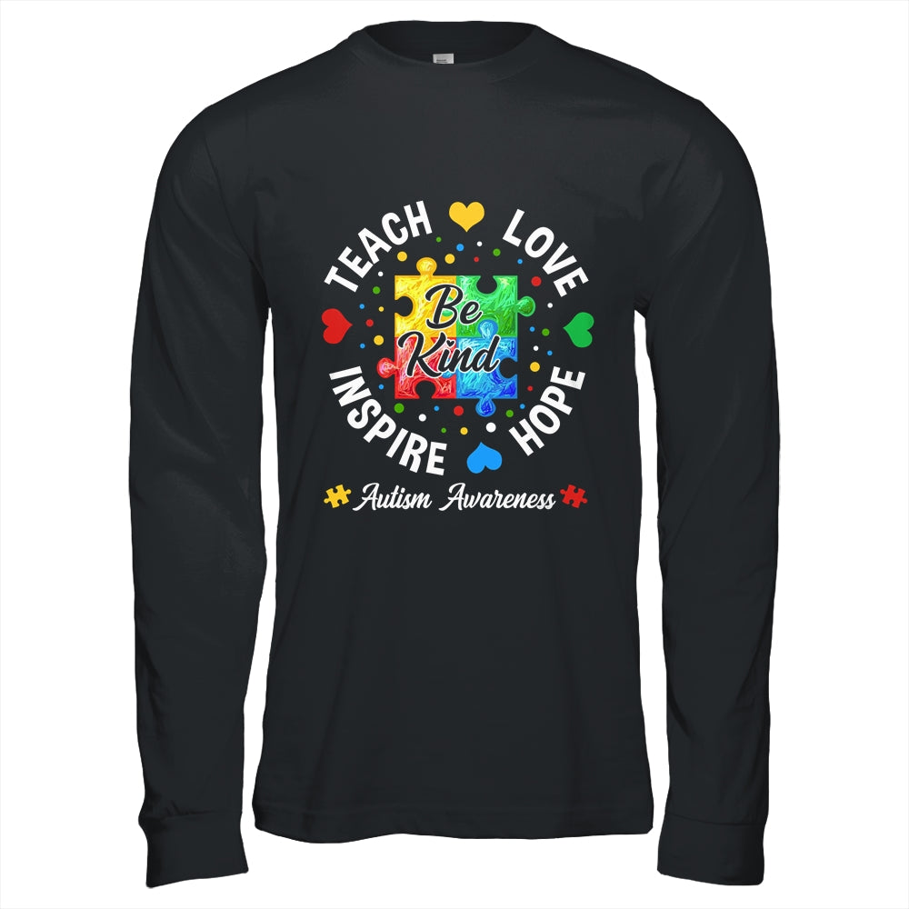 Autism Awareness Teacher Support Teach Hope Love Inspire Shirt & Hoodie | siriusteestore