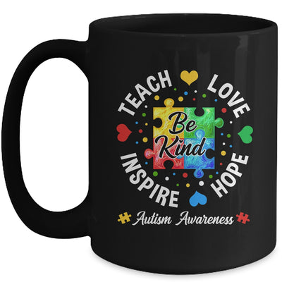 Autism Awareness Teacher Support Teach Hope Love Inspire Mug | siriusteestore