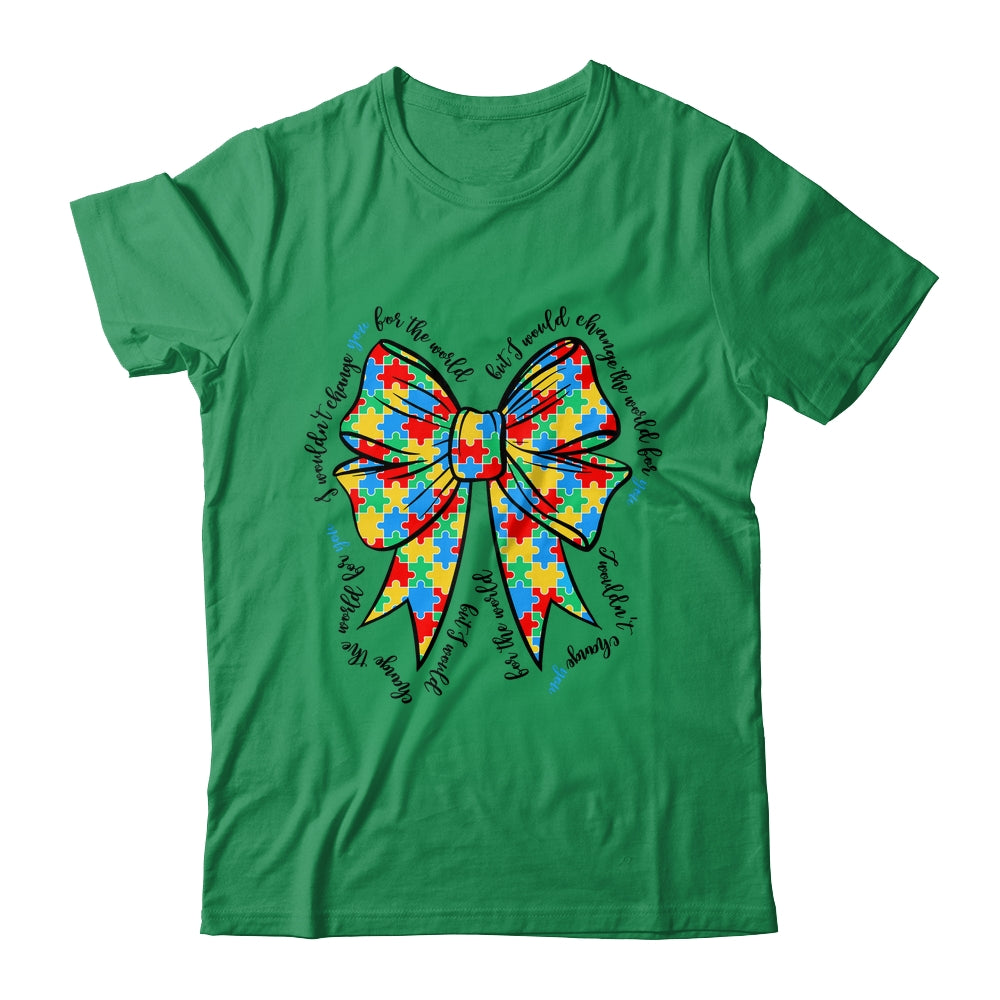 Autism Bow Autism Awareness Coquette Bow Puzzle Teacher Shirt & Sweatshirt | siriusteestore