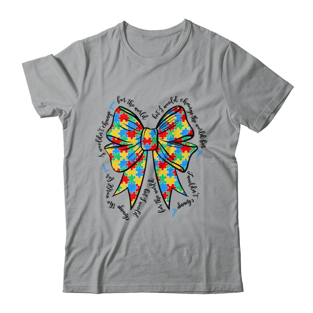 Autism Bow Autism Awareness Coquette Bow Puzzle Teacher Shirt & Sweatshirt | siriusteestore