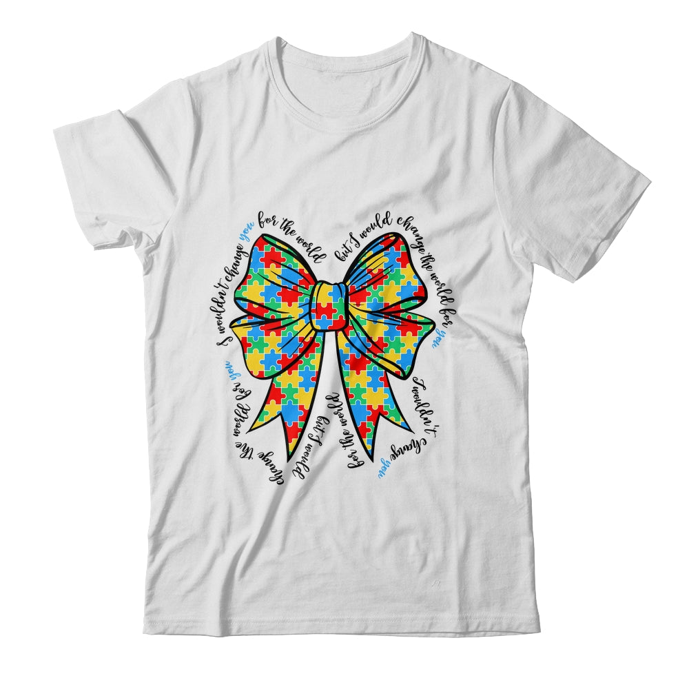 Autism Bow Autism Awareness Coquette Bow Puzzle Teacher Shirt & Sweatshirt | siriusteestore