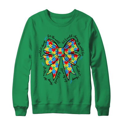 Autism Bow Autism Awareness Coquette Bow Puzzle Teacher Shirt & Sweatshirt | siriusteestore