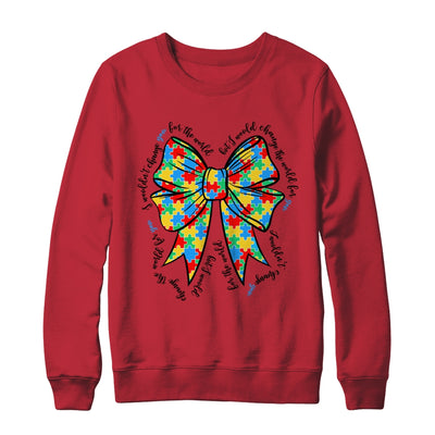 Autism Bow Autism Awareness Coquette Bow Puzzle Teacher Shirt & Sweatshirt | siriusteestore