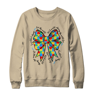 Autism Bow Autism Awareness Coquette Bow Puzzle Teacher Shirt & Sweatshirt | siriusteestore