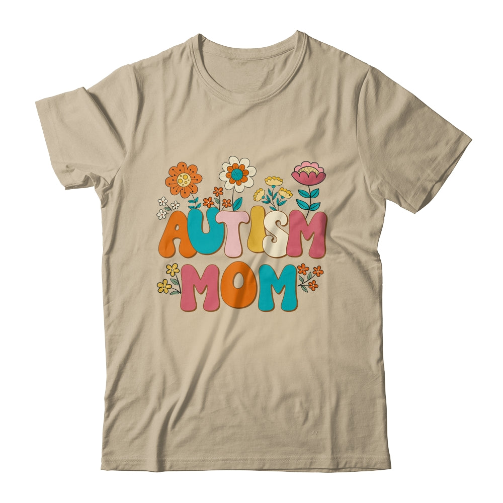 Autism Mom Mama Vintage Groovy Autism Awareness Day Women Shirt & Tank Top | siriusteestore
