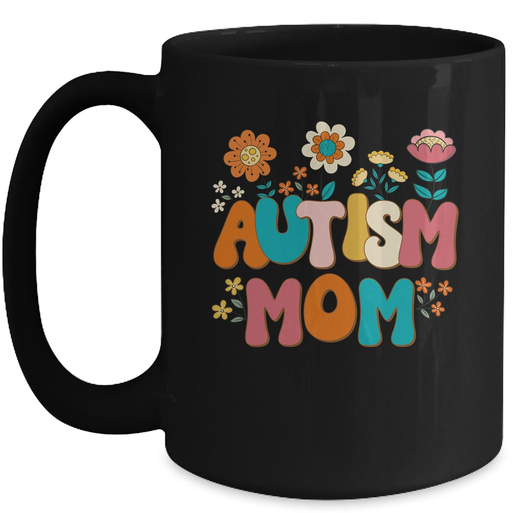 Autism Mom Mama Vintage Groovy Autism Awareness Day Women Mug | siriusteestore