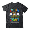 Autism Mom Raising Hero Groovy Messy Bun Autism Awareness Shirt & Tank Top | siriusteestore