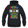 Autism Mom Raising Hero Groovy Messy Bun Autism Awareness Shirt & Tank Top | siriusteestore