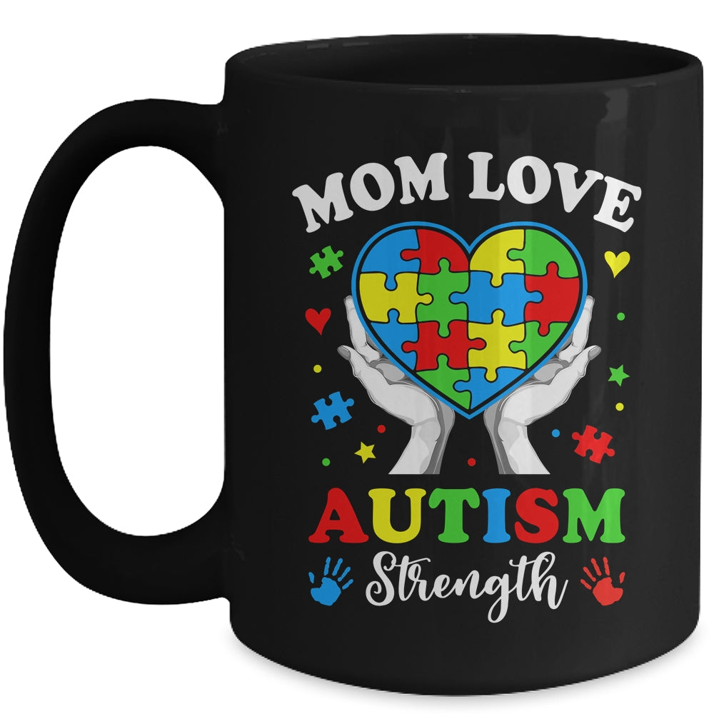 Autism Mom Strength Autism Awareness Support Love Design Mug | siriusteestore