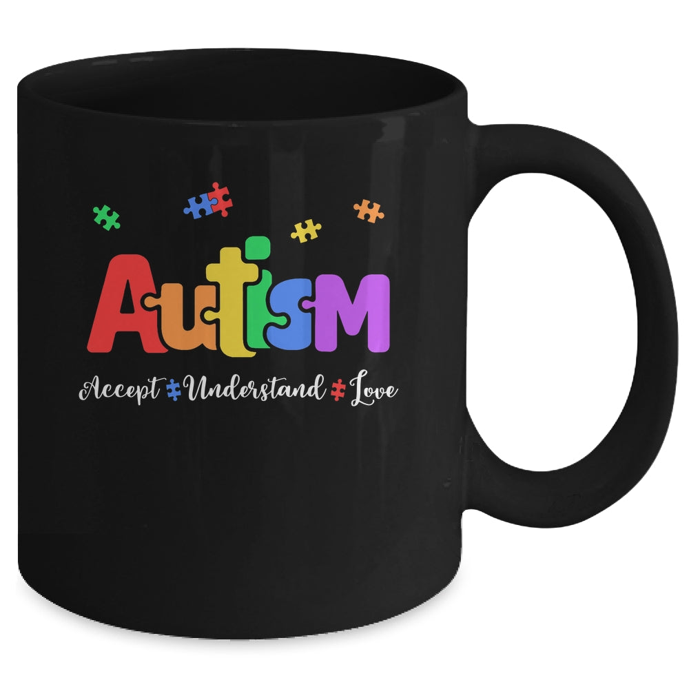 Autism Puzzle Accept Understand Love Autism Awareness Mug | siriusteestore