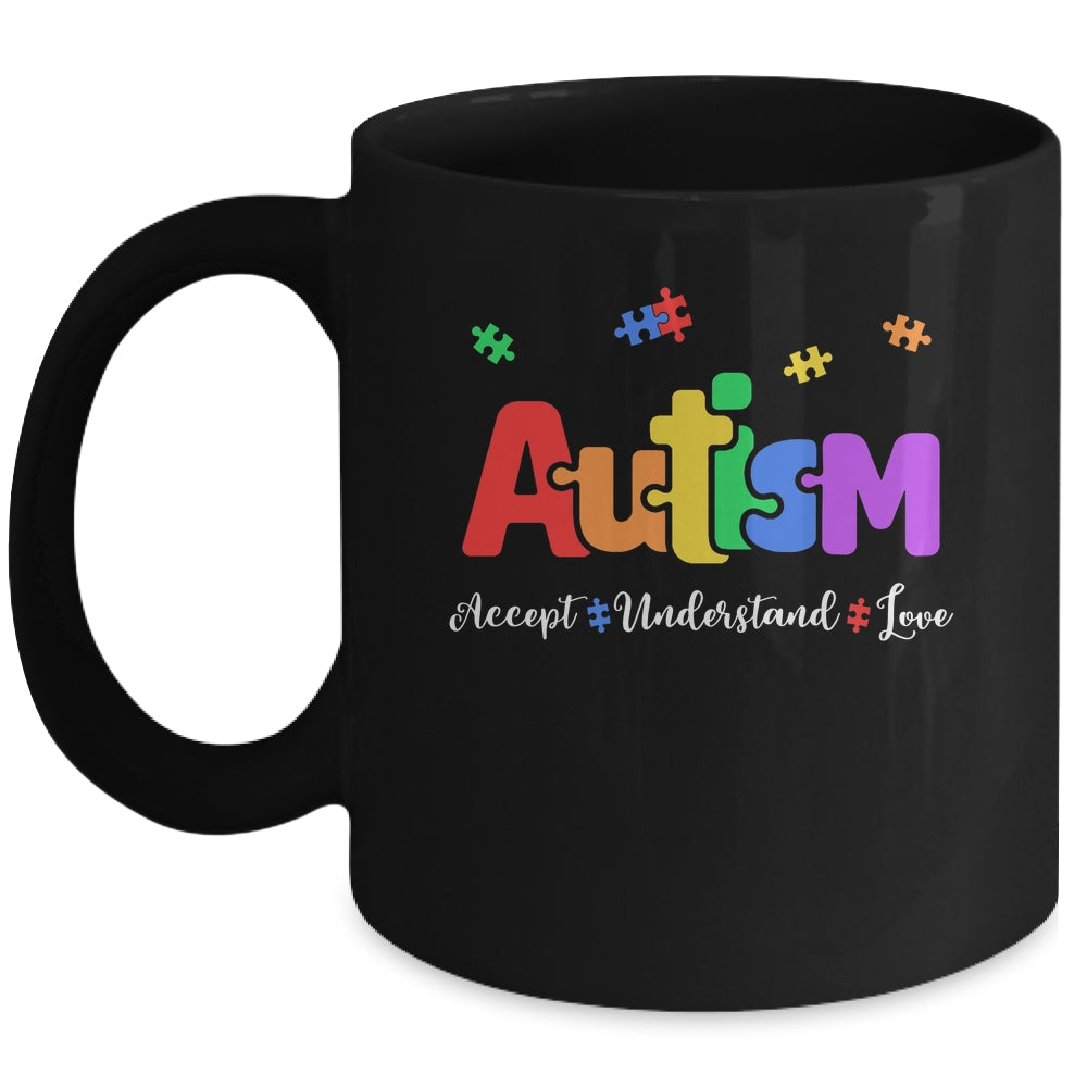 Autism Puzzle Accept Understand Love Autism Awareness Mug | siriusteestore