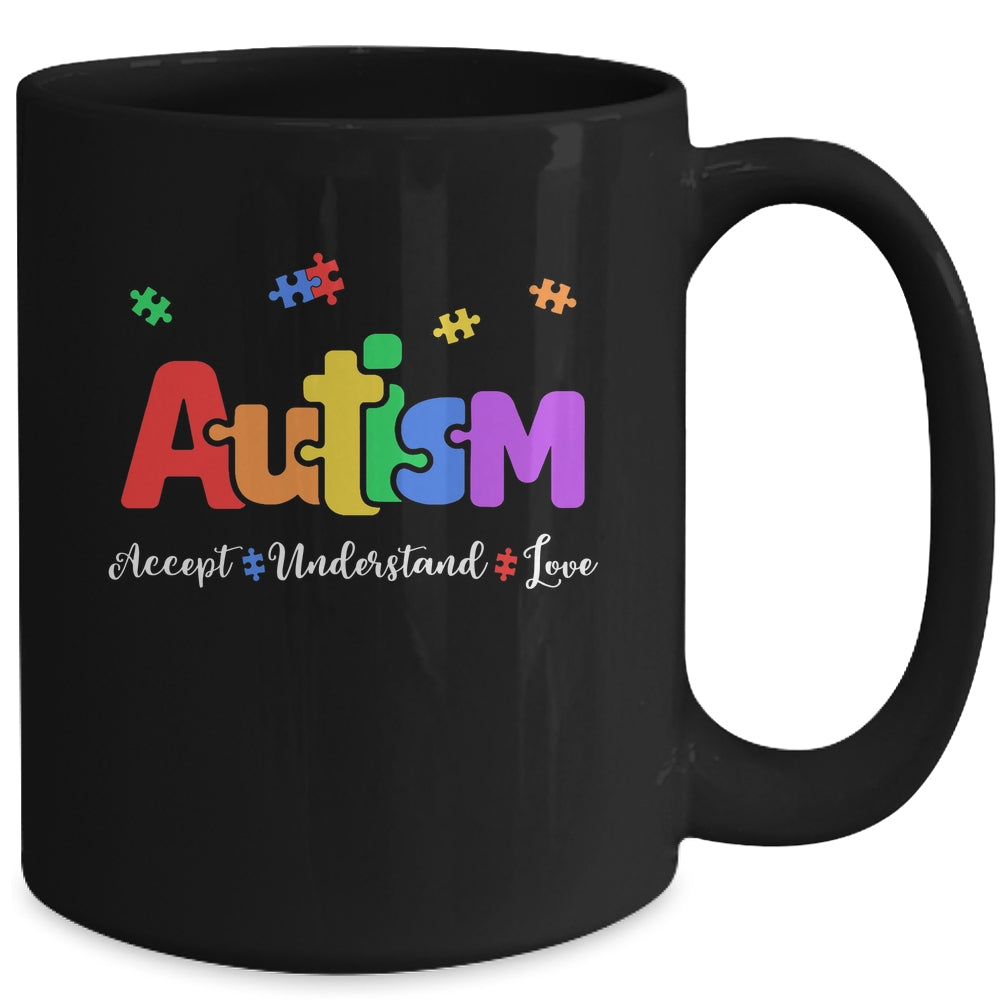 Autism Puzzle Accept Understand Love Autism Awareness Mug | siriusteestore