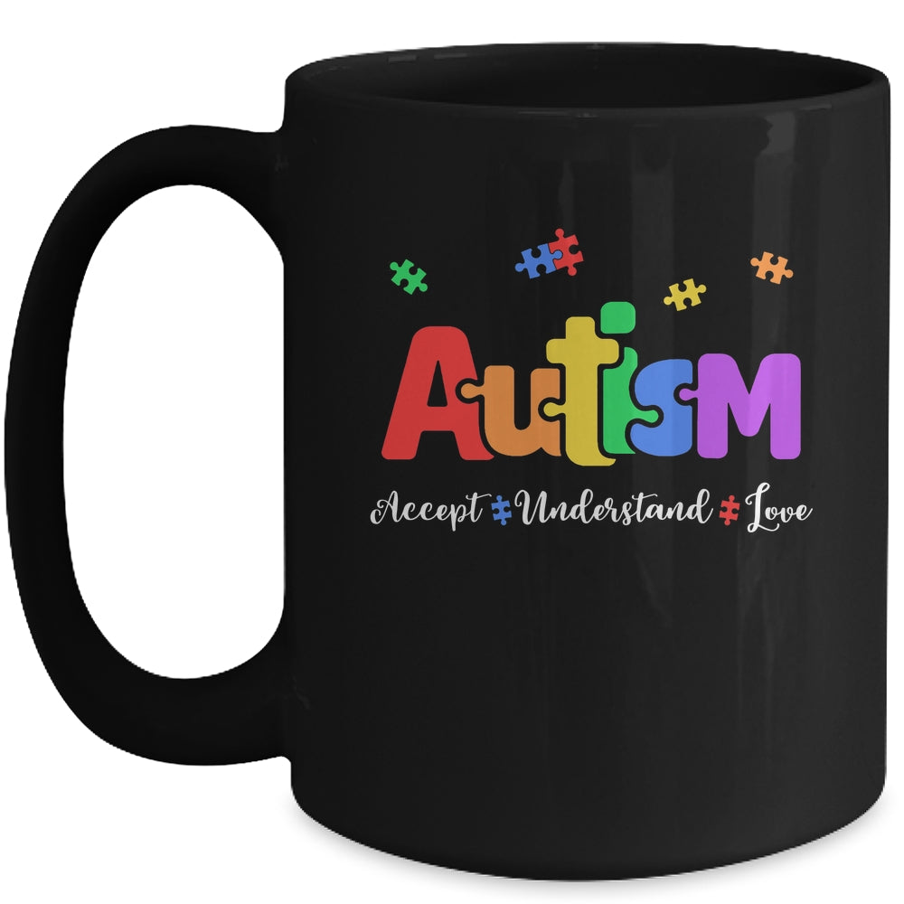 Autism Puzzle Accept Understand Love Autism Awareness Mug | siriusteestore