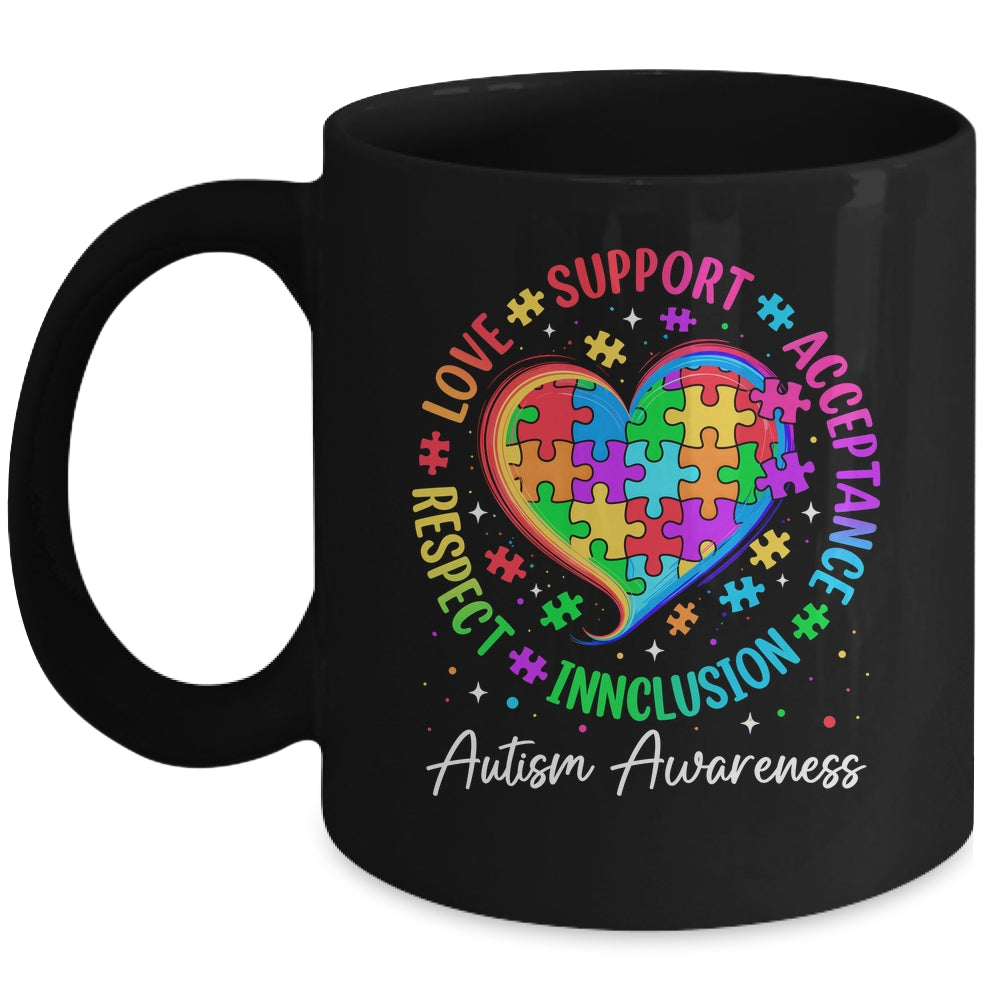 Autism Respect Love Inclusion Acceptance Awareness Support Mug | siriusteestore