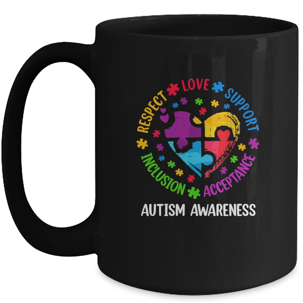 Autism Women Men Respect Love Support Autism Awarenes Mug | siriusteestore