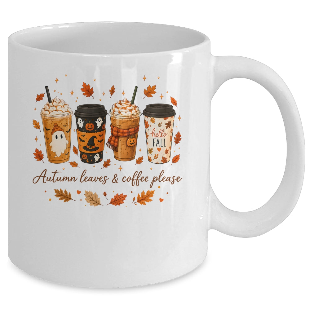 Autumn Leaves Coffee Please Cute Ghost Pumpkin Spice Fall Mug | siriusteestore