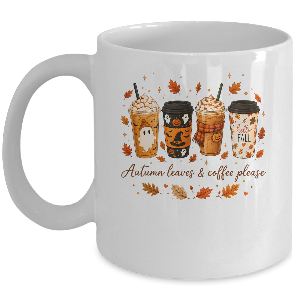 Autumn Leaves Coffee Please Cute Ghost Pumpkin Spice Fall Mug | siriusteestore