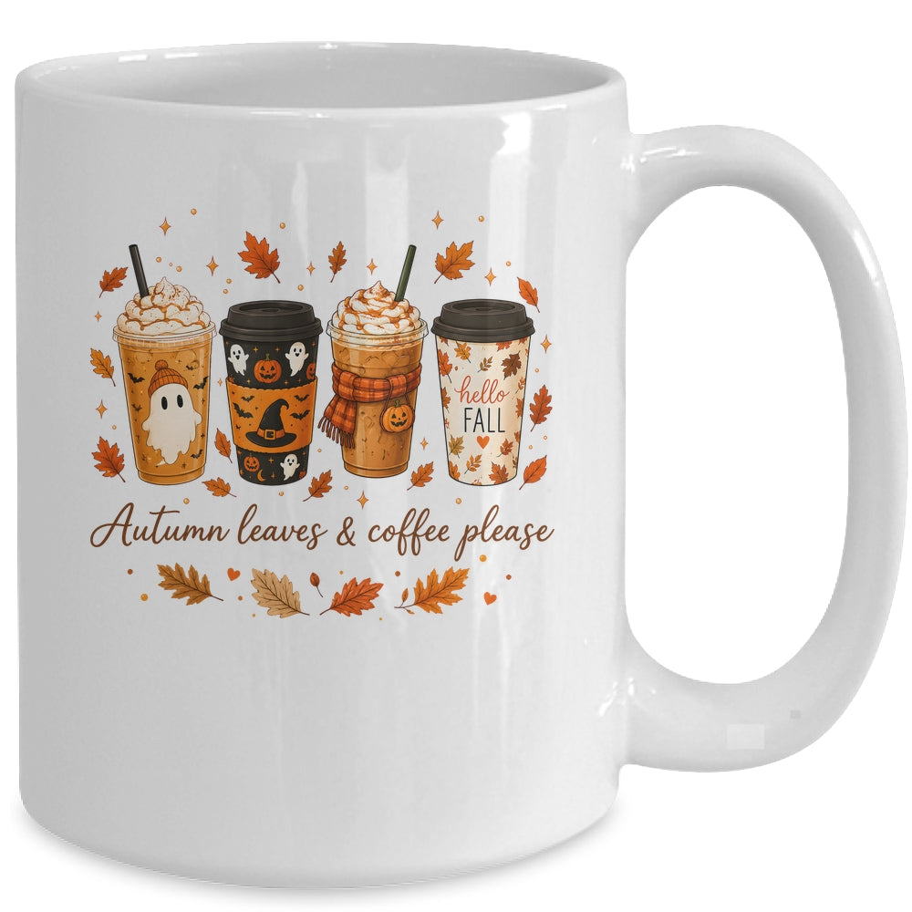 Autumn Leaves Coffee Please Cute Ghost Pumpkin Spice Fall Mug | siriusteestore