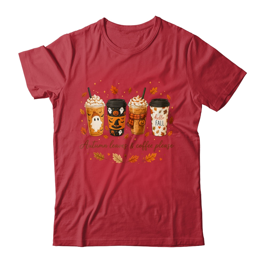 Autumn Leaves Coffee Please Cute Ghost Pumpkin Spice Fall Shirt & Sweatshirt | siriusteestore