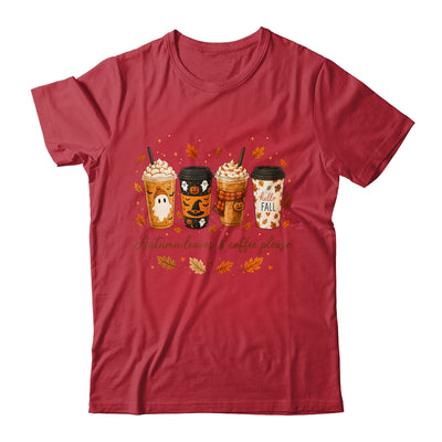 Autumn Leaves Coffee Please Cute Ghost Pumpkin Spice Fall Shirt & Sweatshirt | siriusteestore