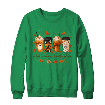 Autumn Leaves Coffee Please Cute Ghost Pumpkin Spice Fall Shirt & Sweatshirt | siriusteestore