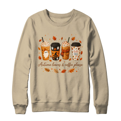 Autumn Leaves Coffee Please Cute Ghost Pumpkin Spice Fall Shirt & Sweatshirt | siriusteestore